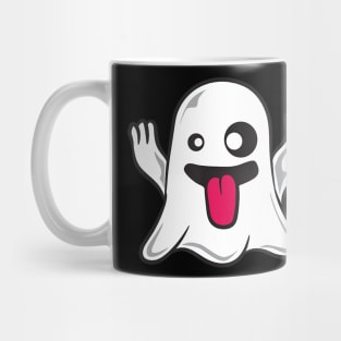 Funny ghoul face halloween ghost emojis easy quick Mug